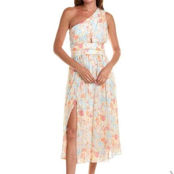 Likely One Shoulder Cut Out Sara Midi Dress 4 NEW Women - Picture 1 of 12